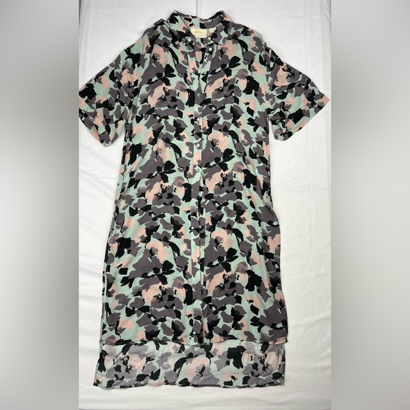 Anthropologie Maeve Rita Floral Tunic Blouse Top Longline Button Up Oversized S - Picture 6 of 12